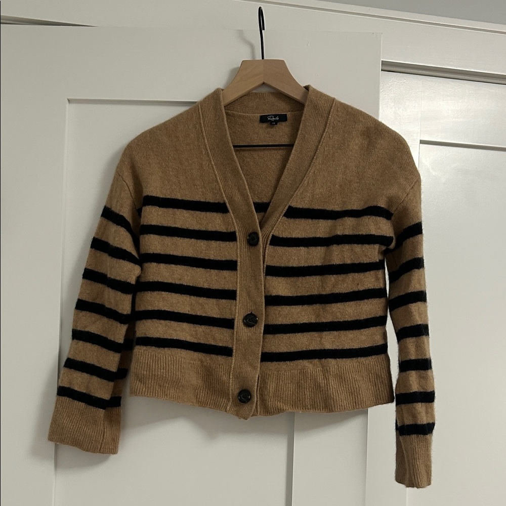 Rails Tan and Black Striped Cardigan